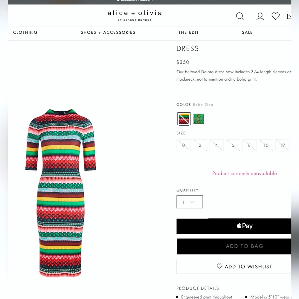 Alice + Olivia Delora Boho Geo Gorgeous Fitted Cocktail Dress - Picture 3 of 16